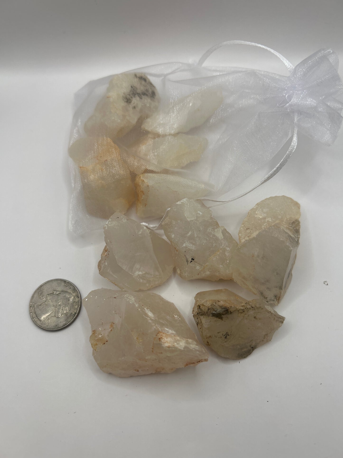 Large quartz crystal confetti